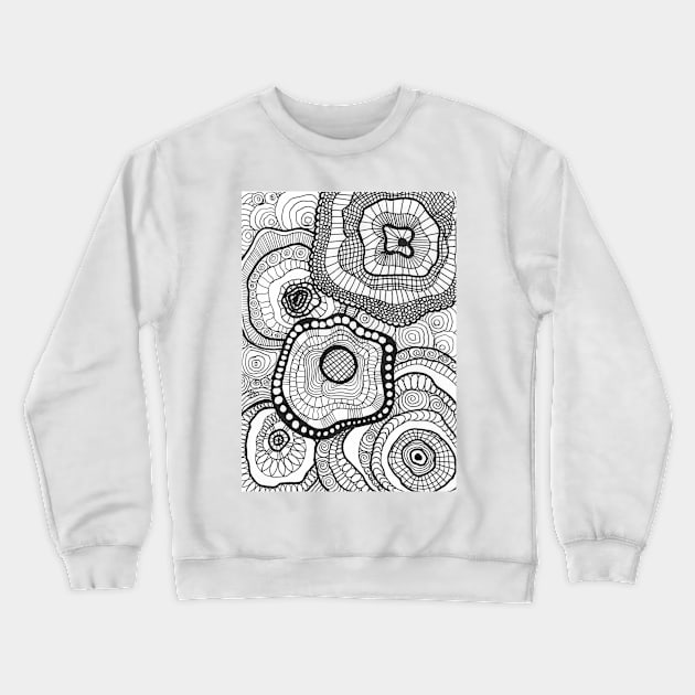 Doodle Flowers black and white Crewneck Sweatshirt by Nathalodi
